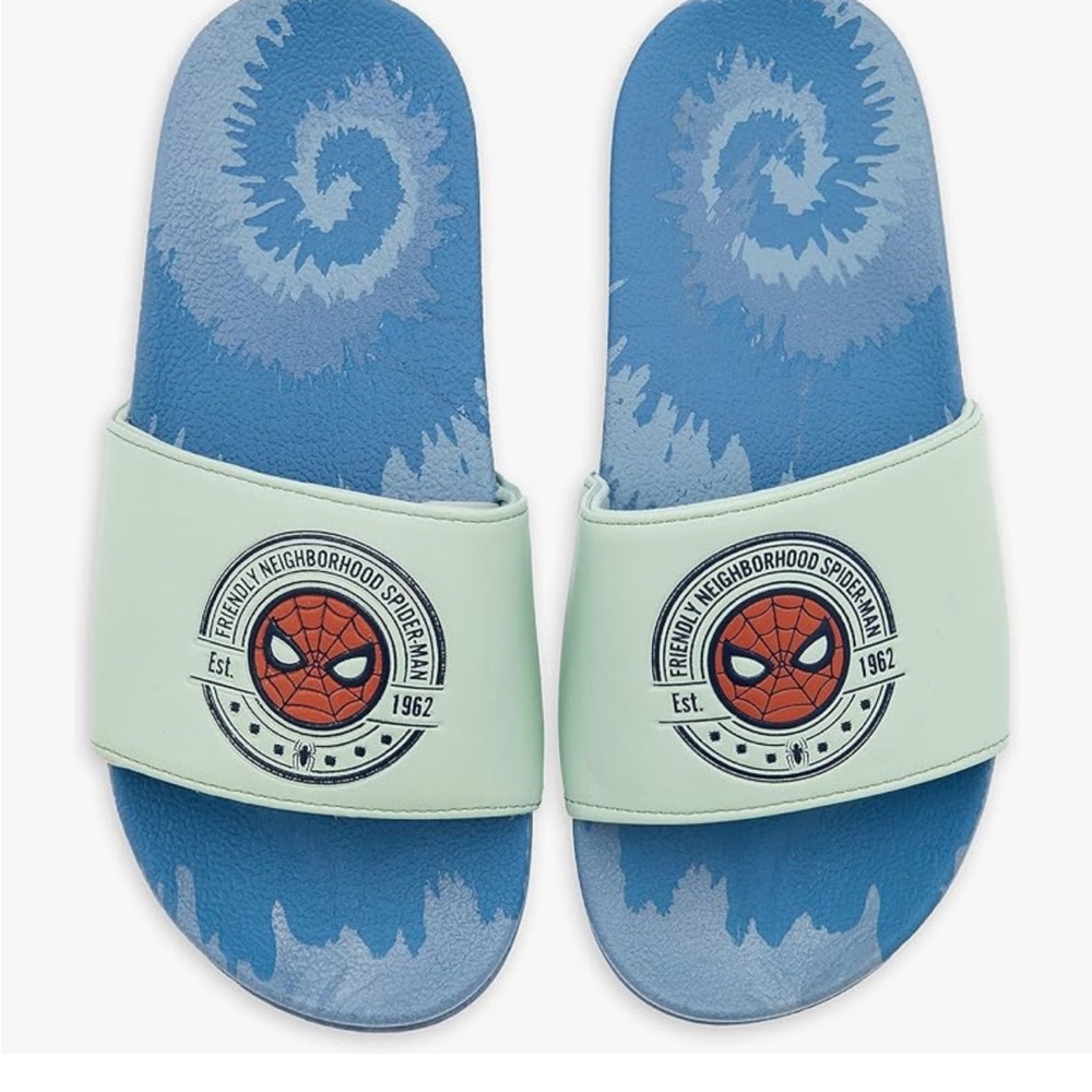 Marvel Kids Spider-Man Slides - Blue and Green
